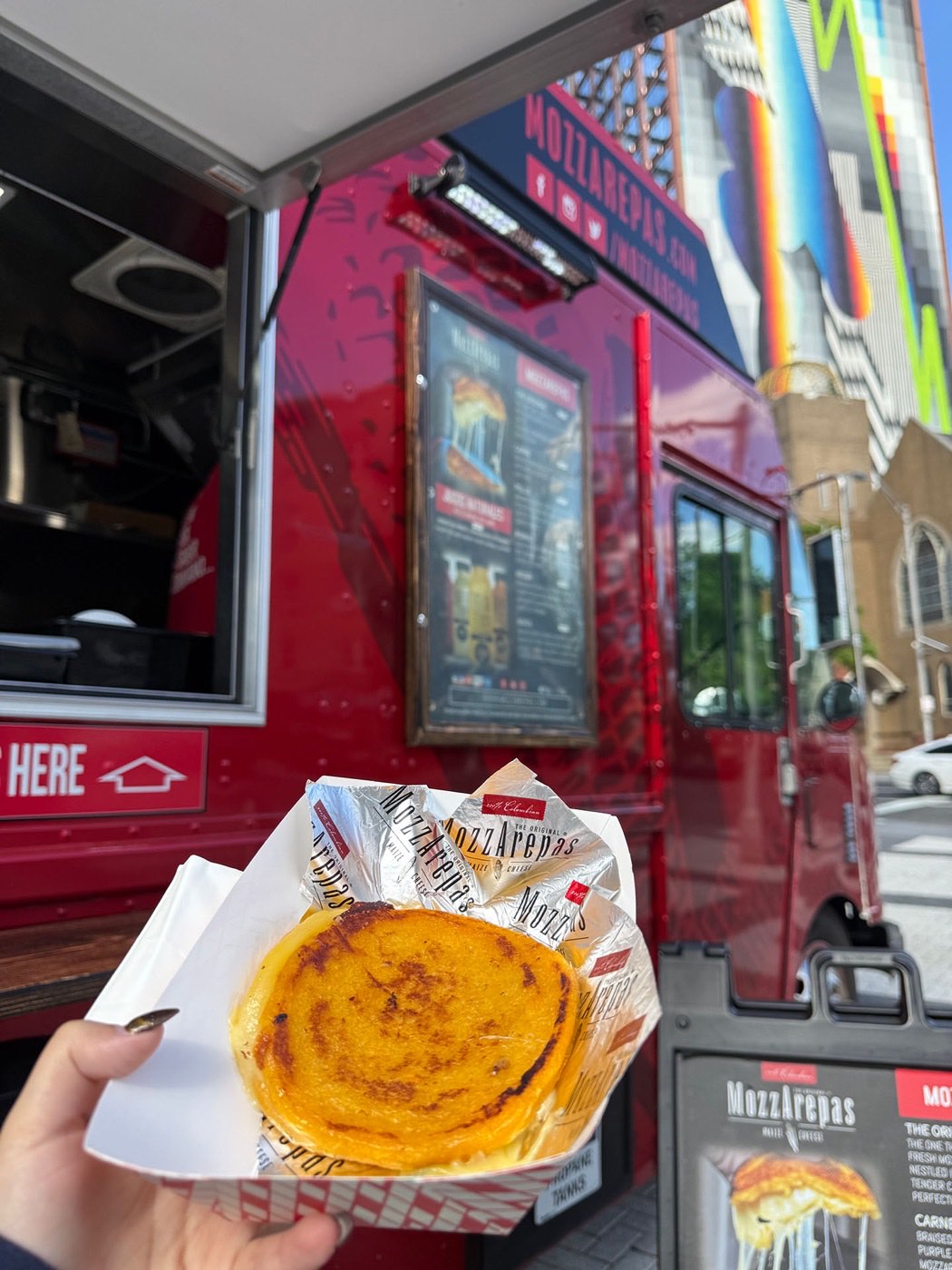 Park + Plate at Magnolia Landing: a mozzarepa from one of the food trucks. Photo from their website.